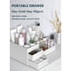 thumbnail image 3 of Organizador de caja de almacenamiento de cosméticos para escritorio de maquillaje con cajones para tocador, encimera de tocador, mostrador de baño, elegante soporte para cepillos - ROSA, 3 of 5