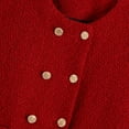 thumbnail image 4 of Sakmal Coats for Women Red Long Sleeve Sleeve Casual Solid Knit Collar Vintage Jackets for Women, 4 of 9