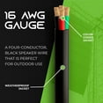 thumbnail image 2 of GearIT 16/4 16AWG Outdoor Speaker Cables for Direct Burial OFC Speaker Wire Audio Cable, Black 100-ft, 2 of 7