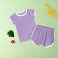 Girl Outfits Children'S Pajamas Skin Friendly Short Sleeve Solid Tops