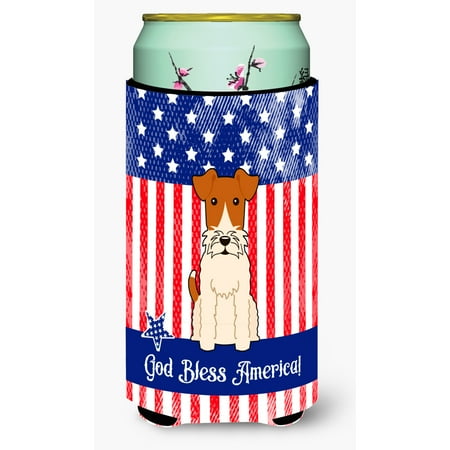 

Carolines Treasures BB3096TBC Patriotic USA Wire Fox Terrier Tall Boy Beverage Insulator Hugger Tall Boy multicolor