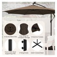 thumbnail image 6 of 10ft Patio Offset Umbrella with Solar LED Lights - Outdoor Cantilever Market Umbrella - Beige, 6 of 8