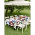 thumbnail image 3 of Outdoor Tablecloth with Umbrella Hole and Zipper, Independence Day Rectangle Table Cloth 60x84 Inch Waterproof Tablecloth, 4th of July Red Blue Stars Patriotic Picnic Table Cover for Patio Camping, 3 of 7
