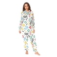 thumbnail image 4 of Adult Onesie Simple Graffiti Zipper One-Piece Pajamas Unisex with Pockets, 4 of 6