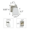 thumbnail image 6 of Design House Marcell 1 Light Satin Nickel Wall Sconce with Frosted Glass Shade, 6 of 12