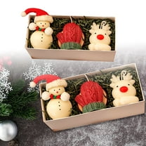 3PCS Christmas Creative Handmade Fragrance Candle Gift Set, Aromatherapy Candle Gift Box, Christmas Tealight Candles Handmade Delicate Candles for Christmas Home Decoration Gifts(B)