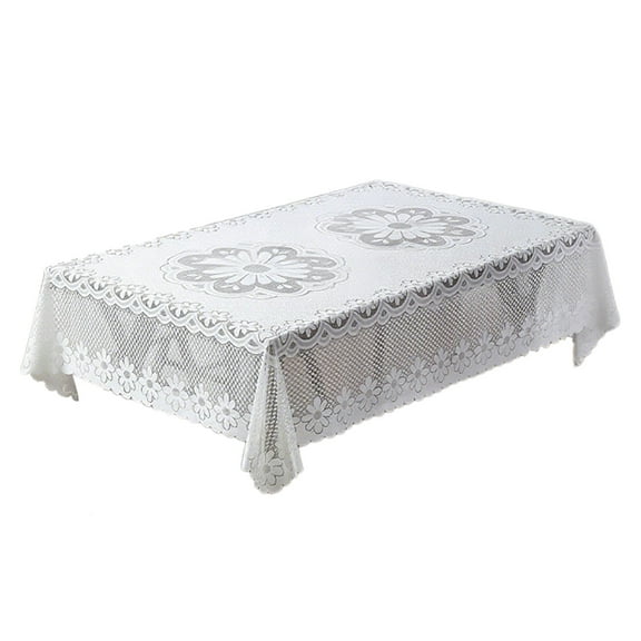 JoyMoreHome Vintage Lace Tablecloth for Tables 35.4x35.4 Inch, Outdoor Party Cover, Vinyl Tablecloth for Wedding, Dining, Kitchen, Dresser, Coffee Table