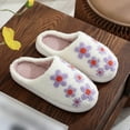 thumbnail image 4 of Aloohaidyvio Women's New Baotou Purple Lilac Embroidered Slippers Winter Indoor Slip-on Warm Slippers, 4 of 6