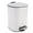 White, variant on Stylish Chrome Metal Trash Can with Silent Soft Close Lid, Large 5L - 1.3 Gal Capacity, Durable Foot Pedal for Hands-Free Operation, Modern Square Design - Ideal for Bathroom, Home or Office