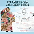 thumbnail image 4 of Oversized Wearable Blanket Hoodie,Dogs with Flowers Sherpa Blanket Hoodie with Super Pockets,Super Warm Fuzzy Pullover for Women & Men, 4 of 6