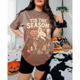 thumbnail image 2 of Retro 'Tis The Season Skeleton Pumpkin Ghost Halloween TShirt | Y2K Halloween | Women's Shirt, 2 of 7
