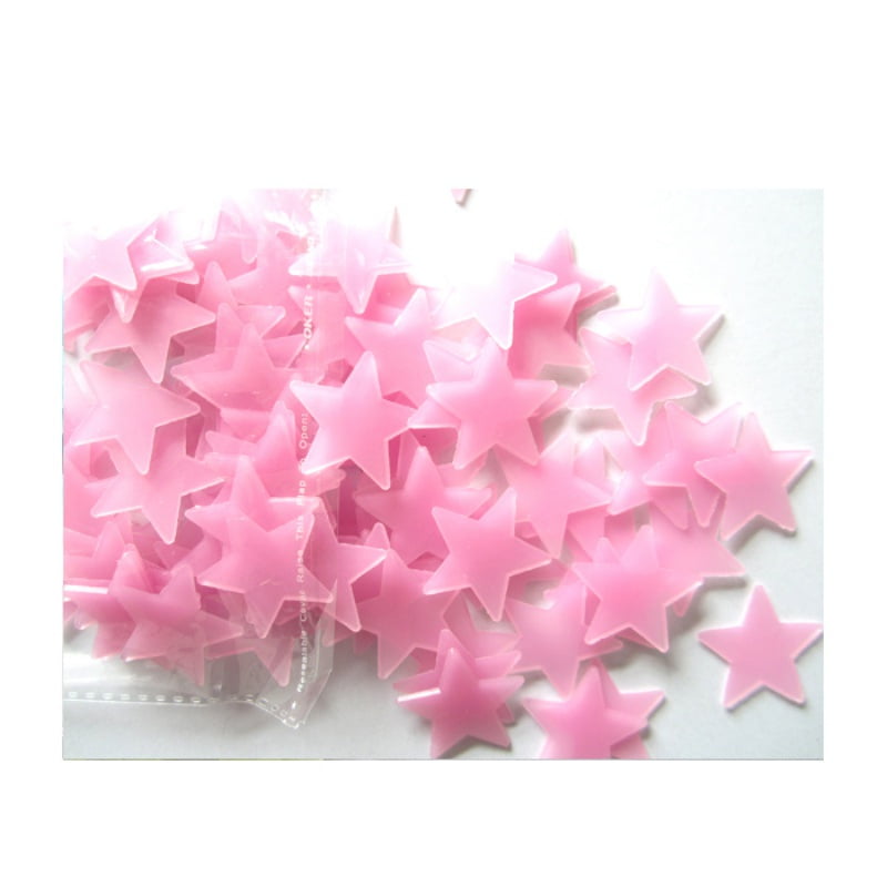 100 Pcs Colorful Glow in The Dark Luminous Stars ...