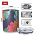 thumbnail image 4 of 12oz Coffee Tumblers Pioneer Flower Floral Print Pattern Stainless Steel Vacuum Insulated Travel Tumbler Coffee Cups Mug with Lid and Straw with Cleaning Brush for Cold & Hot Drinks, 4 of 5