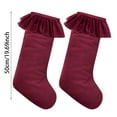 thumbnail image 3 of 2 Pack Large Velvet Christmas Stockings, 18 Inch Neutral Xmas Stockings with Ruffled Design & Hanging Loops for Fireplace Mantle, Vintage Holiday Party Decor, 3 of 6