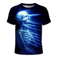 thumbnail image 4 of Ulitacool Men Hallowmas T Shirt Short Sleeve Round Neck T Shirt Hallowmas Graphic Tee Trend Wear Blue, 4 of 4