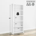 thumbnail image 5 of Prepac Moda Bookcase, White Storage Cabinet, Display Cabinet 31.75" W x 80" H x 12" D, WSBR-0510-1, 5 of 11