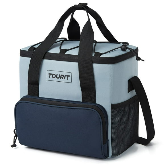 Bolsa Térmica TOURIT Aislante Suave 14.6L para 24 Latitas para Exteriores Gris Azul