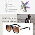 thumbnail image 3 of Gafas de sol de aviador cuadradas para mujer y hombre, gafas de sol de aviador retro, 3 of 5
