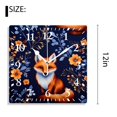 thumbnail image 2 of 12 Inch Wall Clock Battery Operated Silent Clock Decorative for Office, Kitchen, Outdoor, Living Room，Fox Flower Mushroom Colorful, 2 of 4