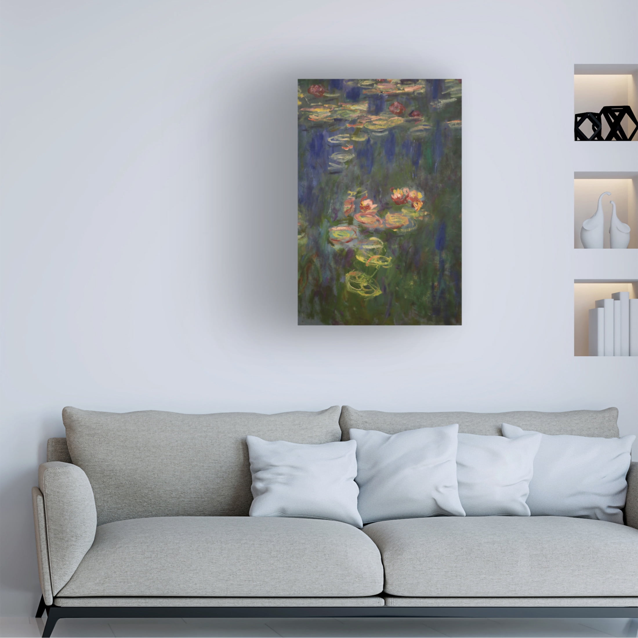 Claude Monet 'Water Lilies I' Canvas Art - 30 x 47 Inches