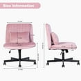 thumbnail image 2 of Criss Cross Chair, Office Chair Cross Legged with Wheels, Armless Office Chair, Velvet Desk Chairs with Wheels for Home Office, Meditation, Makeup (Velvet Light Pink), 2 of 18