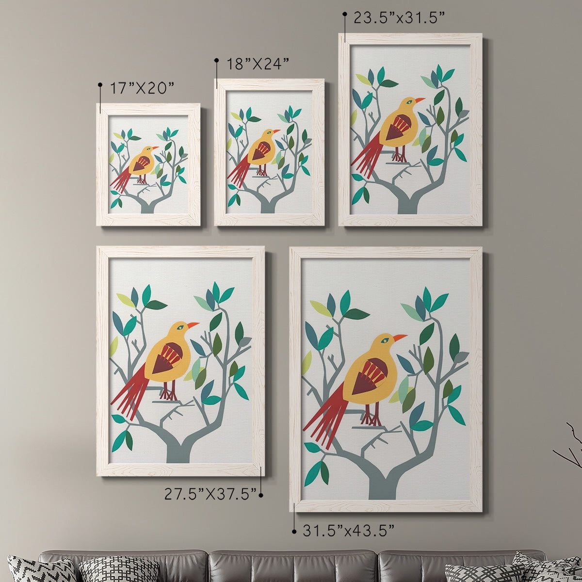 Whitty Bird III - Premium Framed Canvas 2 Piece Set - Ready to Hang