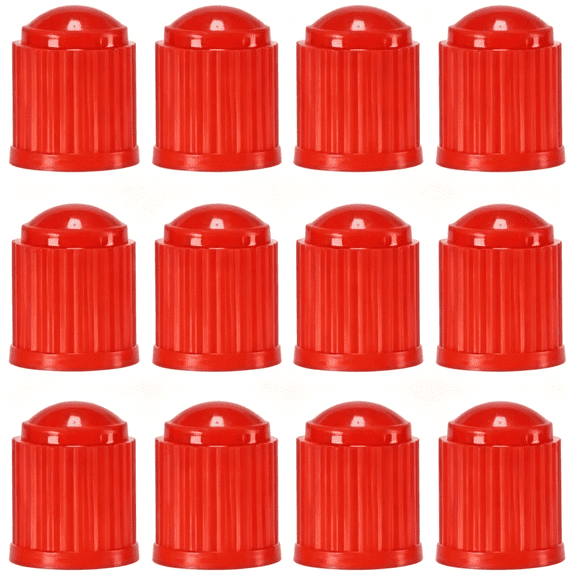 RIONIMA Tire Valve Caps with Sealing Ring for Bike, Bicycle, Car, Motorbike 12pcs Red