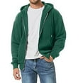 thumbnail image 4 of LTTVQM Mens Full Zip Casual Cotton Hooded Fleece Drawstring Hoodies Pullover Sweatshirts Casual Long Sleeve Shirts Dark Green L, 4 of 4