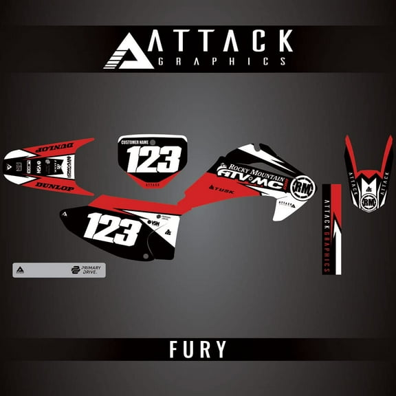Attack Graphics Custom Fury Complete Bike Graphics Kit for Honda CRF150F 2003