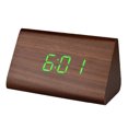 thumbnail image 4 of Raindrops LED Digital Alarm Clock Brown Wood Snooze Feature Modern Design Indoor Use 1Pack, 4 of 8
