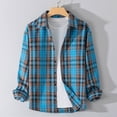 thumbnail image 1 of Blusa y camisa de manga larga con cuello vuelto, nueva camisa informal a cuadros para hombre, blusa holgada juvenil de manga larga con cuello vuelto, blusa de poliéster para hombre, 1 of 4