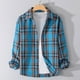 thumbnail image 1 of Blusa y camisa de manga larga con cuello vuelto, nueva camisa informal a cuadros para hombre, blusa holgada juvenil de manga larga con cuello vuelto, blusa de poliéster para hombre, 1 of 4