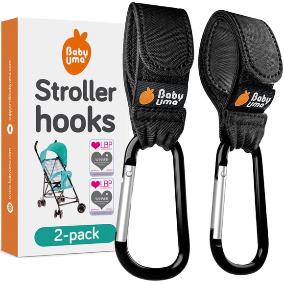 Ganchos para cochecito Baby Uma, universales, antideslizantes, 5 kg de capacidad, 2 unidades