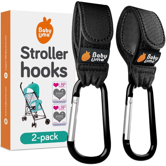 Ganchos para cochecito Baby Uma, universales, antideslizantes, 5 kg de capacidad, 2 unidades