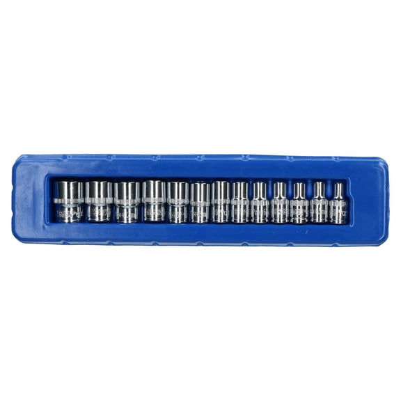 1/4" Drive Shallow Metric MM Sockets 6 Sided Single Hex 4mm - 14mm 13pc