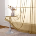 thumbnail image 3 of JIUZHEN Semi Sheer Voile Ombre Curtains Grommet Top Gradient Light Filtering Window Curtains for Living Room Modern Decor, Set of 2 Panels, Taupe, 42 x 63 Inches Long, 3 of 7
