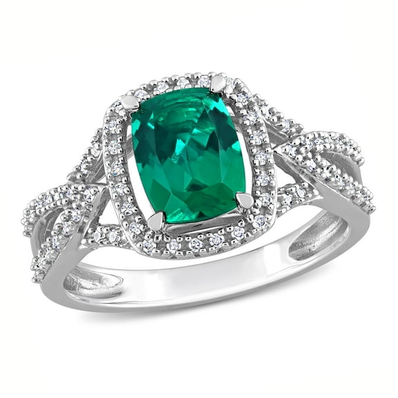 Everly Women's Created Emerald 10k White Gold Ring