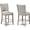 Beige Gray+White, variant on Espresso finish with footrest | Perfect for contemporary dining settings | Experience the comfort of a cushioned seat
