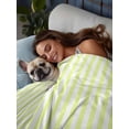 thumbnail image 3 of Full Flat Sheet 81"x96", Yellow White Stripe Soft Lightweight Bedding Flat Sheets Only, Modern Minimalist Geometric Striped Brushed Microfiber Top Bed Sheet, Breathable StainResistant Bedsheets, 3 of 9