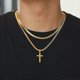 thumbnail image 2 of Cross Necklace For Men Boys Women Stainless Steel Layered Herringbone Chain Cross Pendant 4mm/5mm Double Chains Christian Religious Jewelry Gifts Fo, 2 of 5