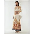 thumbnail image 6 of Printed A-Form Maxi Dress with Belt, 6 of 7