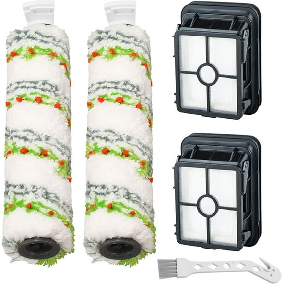 Replacement brush heads and filters for Bissell CrossWave Max 2554 2590 2593 2596 and HydroSteam Plus 35151 3515 35152 3513 3518 vacuum cleaners, 2-pack