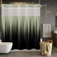 thumbnail image 5 of No Hook Shower Curtains with Snap-in Liner Set, Sage Green Black Ombre Waterproof Hotel Style Bathroom Shower Curtain, Modern Abstract Striped Gradient Breathable Mesh Top Bath Curtains 72''x72'', 5 of 9