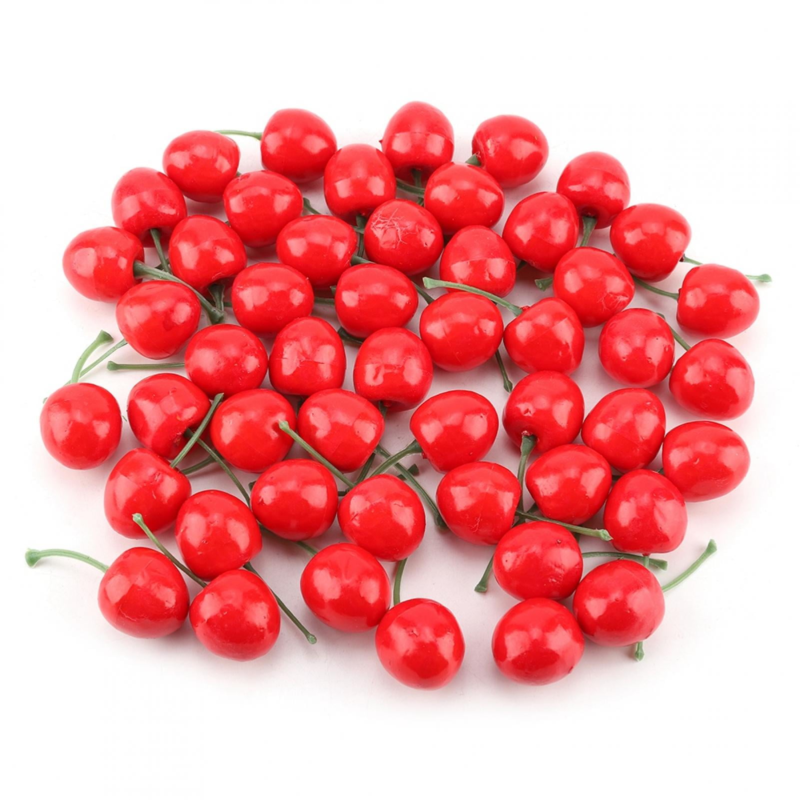 50XArtificial Fake Plastic Cherry Fruit Food Party Table Decorative foliage Bowl 