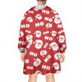 thumbnail image 2 of Wearable Oversized Blanket,Red Christmas Santa Pattern Wearable Blanket Hoodie for Adults,Cozy Hooded Blankets with Super Pockets,Super Warm Fuzzy Pullover for Women & Men, 2 of 6