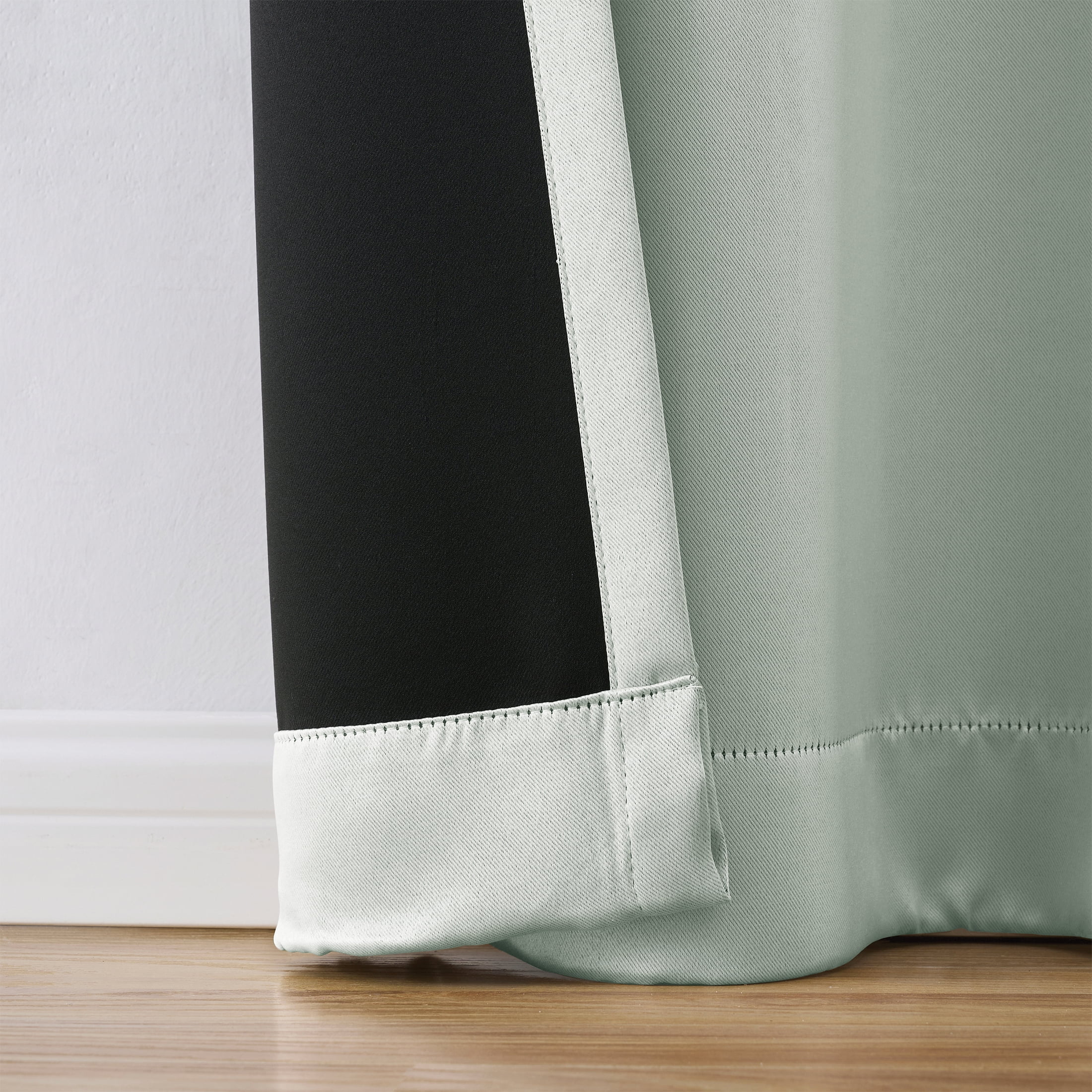Mainstays Solid Blackout Curtain Panel Pair, Set of 2, Soft Sea, 30"W x95"L