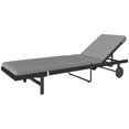 thumbnail image 1 of Grey PE Rattan Patio Lounger with Adjustable Back & Wheels - Outdoor Chaise for Poolside Relaxation - Durable Steel Frame - 78" x 25.6", 1 of 7