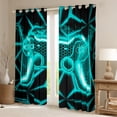 thumbnail image 2 of Erosebridal Teal Gamepads Curtains for Living Room,Video Game 30%-50% Blackout Curtains Set of 2 (38Wx45L),Geometric Plaid Curtains and Drapes (38Wx45L),Male Bedroom Decor, 2 of 6