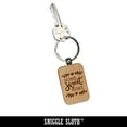 thumbnail image 4 of Floral Jellyfish Rectangle Keychain Charm Tag - Engraved Wood, 4 of 6