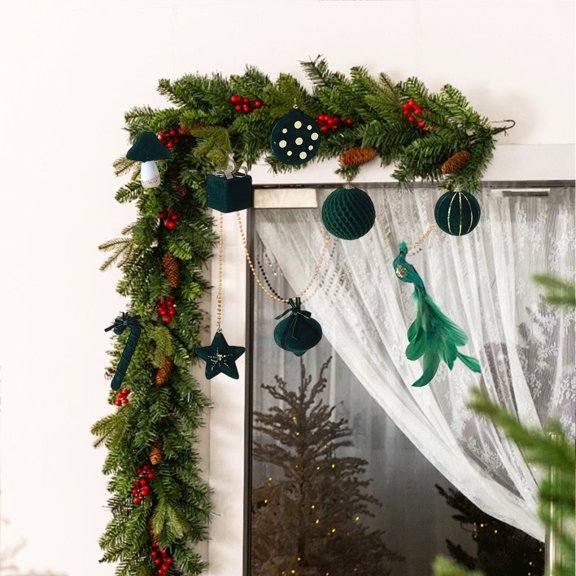 9Pcs Christmas Hanging Balls - Glitter Xmas Tree Ornaments Shatterproof Balls for Thanksgiving Day Xmas Trees Wreath Garland Holiday Party